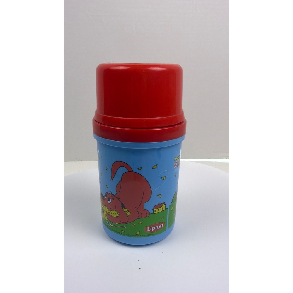 Vintage 2003 Clifford the Big Red Dog Lipton Thermos Insulated Food Jar with Cup